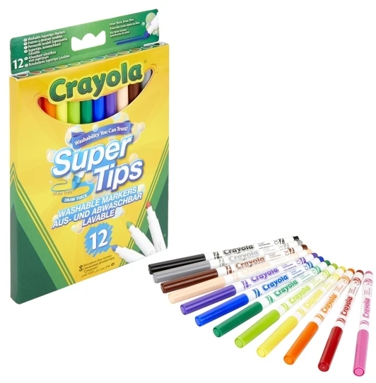 Crayola, Inc. 12 SUPER PATARIMAI PLAUNAMAS MARKER