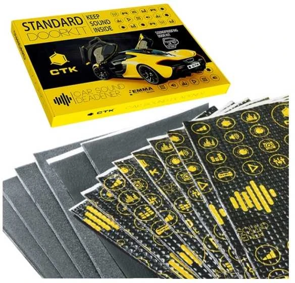 Automobilių durelių garso izoliacija CTK STANDARD DOORKIT, 2 durims, 2,59M²