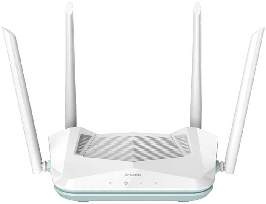 D-Link EAGLE PRO AI AX1500 išmanusis maršrutizatorius, „Wi-Fi 6“ (802.11ax), dviejų dažnių (2,4 GHz / 5 GHz), Ethernet LAN, baltas, stalo maršrutizatorius
