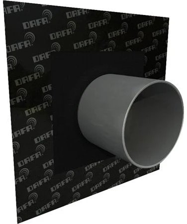 DAFA AirVent UV / Radon vamzdžių apykaklė 345x345 mm, skirta sandarinti po stogu ir vėjo barjerui. Žymėjimas ø80-200 mm vamzdžiams.