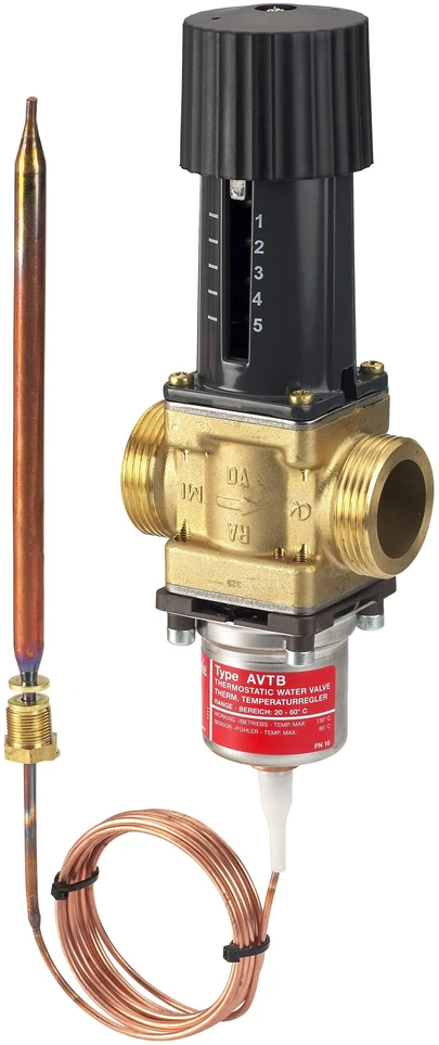 Danfoss AVTB termostatinis vožtuvas 3/4" 20-60° su antgaliais iš abiejų pusių