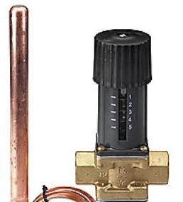 DANFOSS AVTB20 su nipelio jungtimi, 1 colio išorinis sriegis, jutiklis Ø9,5x190 mm - nustatymo diapazonas nuo 20 iki 60 laipsnių, kvs 3,4.