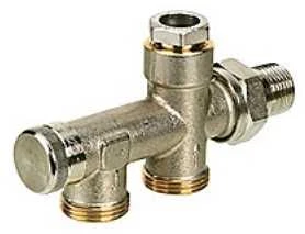 Danfoss RTD-K sadales vārsts 3/4" A, grīdas, 2-cauruļu sist.