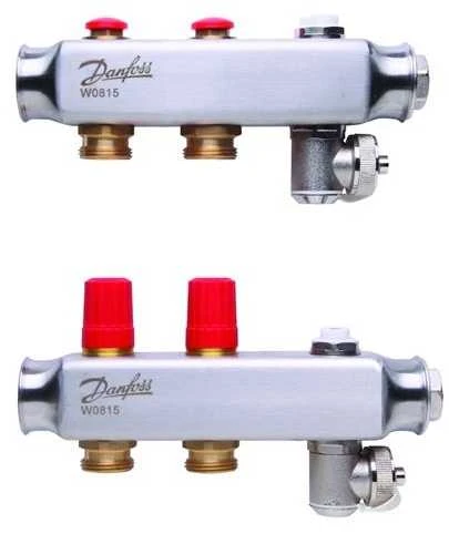 Reguliuojamas grindinio šildymo kolektorius Danfoss, be srauto matuoklių, SSM 2 žiedų