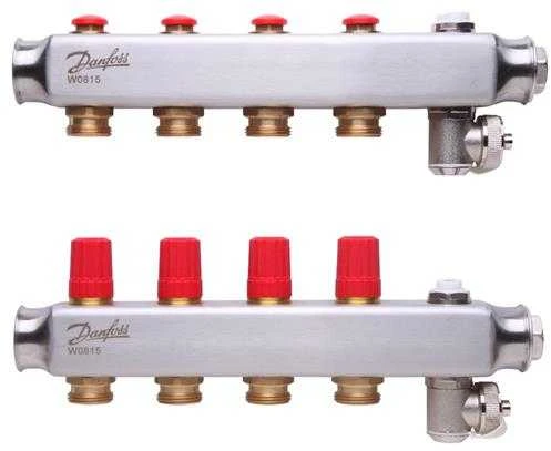 Reguliuojamas grindinio šildymo kolektorius Danfoss, be srauto matuoklių, SSM 4 žiedų