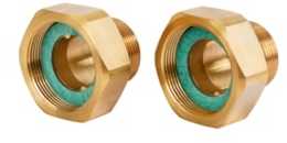 Danfoss srieginių jungčių rinkinys DN32 išorinis sriegis, 1,3/4" jungiamoji veržlė (komplektą sudaro 2 vnt. nipelių, tarpinių ir jungiamųjų veržlių)