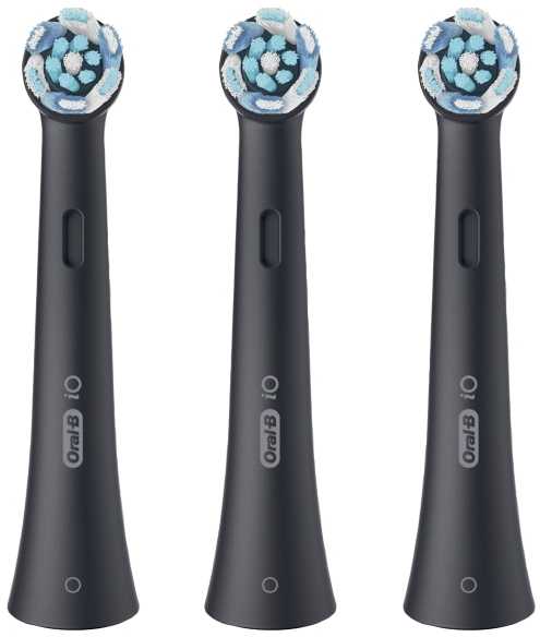 „Oral B iO“ serijos „Ultimate Clean“ keičiamos dantų šepetėlio galvutės – juodos – 3 vnt.