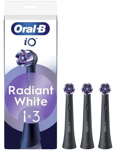 KOŃCÓWKI ORAL-B IO RADIANT Baltas WB-3 Juodas (3-PAK)