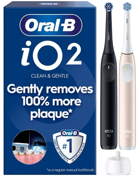 Braun Oral-B IO Series 2 Night Juodas/Calm Rožinė su 2 brush galvutės (016704)