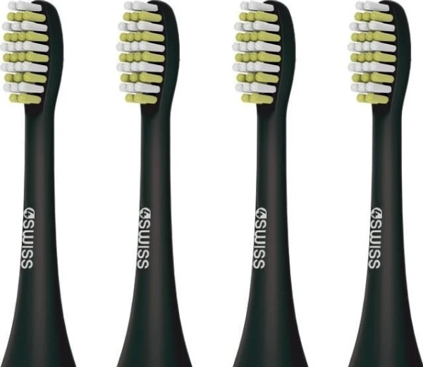 Dantų šepetėlis 4Swiss Daily Clean antgalis Juodas 4 vnt.