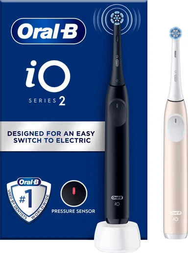 Oral-B iO Series 2 Night Juodas/ Calm Rožinė su 2. Handstück
