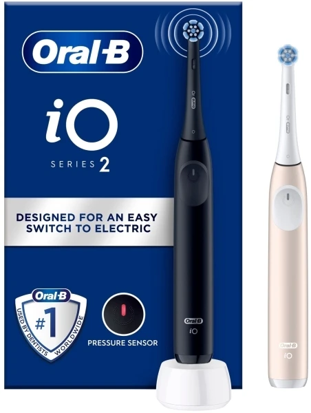 Oral-B iO Series 2 Night Juodas/ Calm Rožinė su 2. Handstück