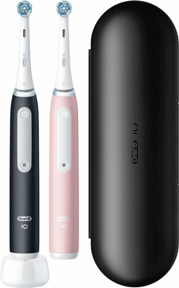 Elektrinis dantų šepetėlis Oral-B iO Series 3n Duo Edition, juodas/rožinis