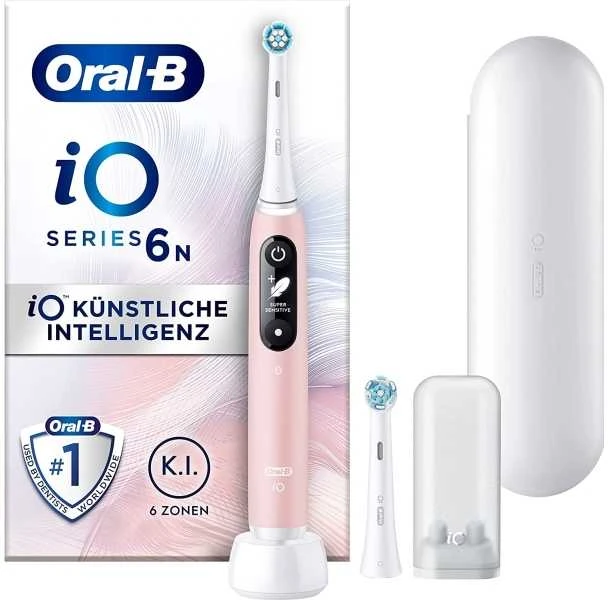 Oral-B Dantų šepetėlis + Travel Case | iO6 | Įkraunamas | Suaugusiems | Šepetėlių skaičius galvutės įeina 1 | Number of teeth brushing modes 5 | Rožinė