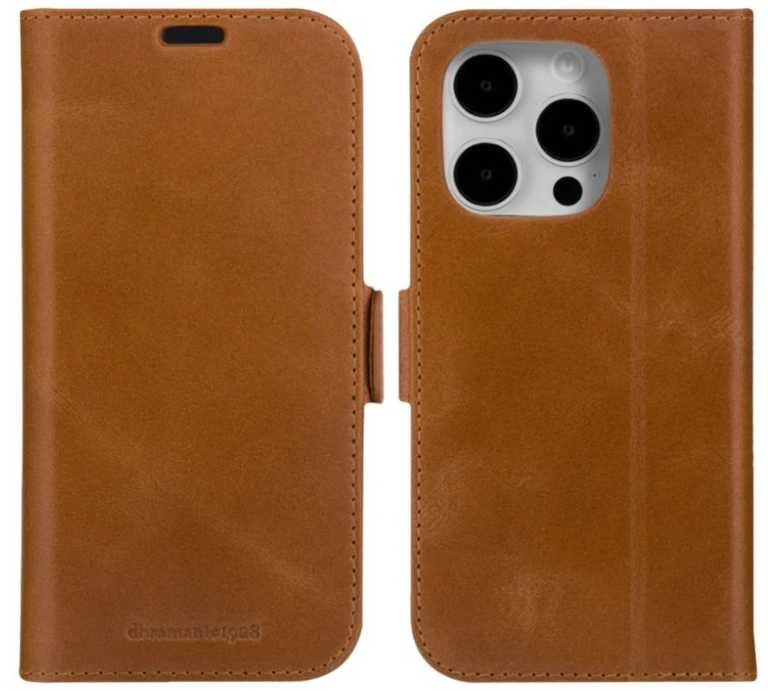 dbramante1928 – „Copenhagen“ atverčiamas dėklas – „iPhone 15 Pro“ – gelsvai rudas