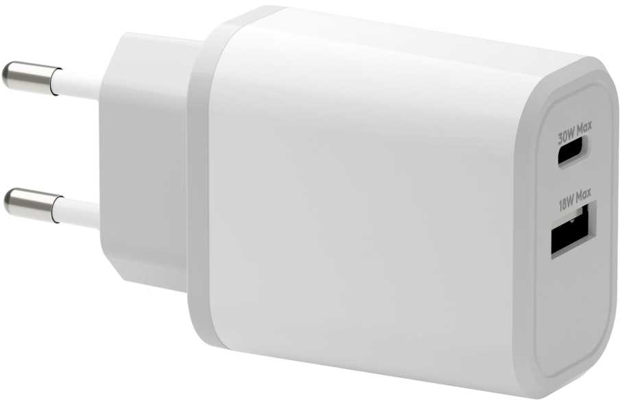 Įkroviklis dbramante re-charge Maitinimo šaltinis 30 Watt 2 Wyjścia (24 pin USB-C, USB Typ A) balta Europa