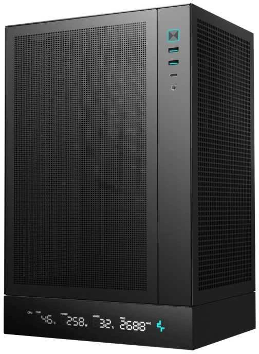 Žaidimų kompiuterio korpusas Deepcool CH170 DIGITAL | Juodas | Mini ITX | ATX PS2 | Be maitinimo šaltinio