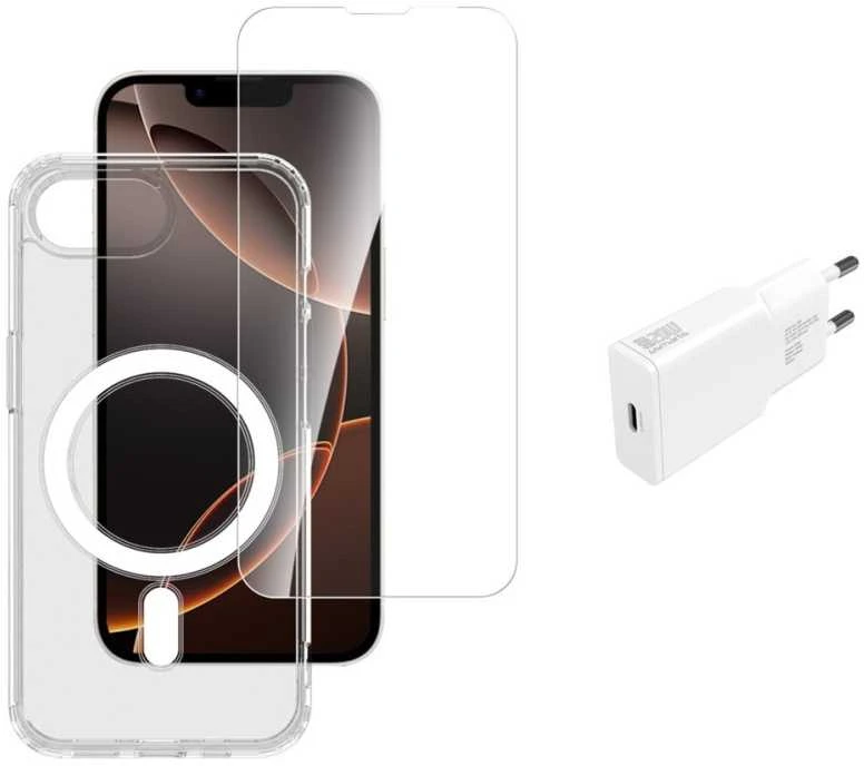 Dėklas „4smarts 3in1 Premium“ pradedančiųjų rinkinys, skirtas „Apple iPhone 16e“