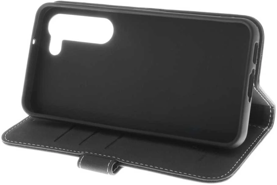 Insmat Exclusive Flip Case piniginės dėklas, Samsung Galaxy S23 FE, juodas