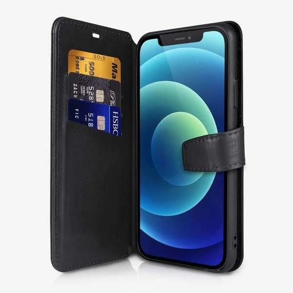 ITSKINS AP2G-BOOKC-BLCK, Piniginės formos dėklas, Apple, iPhone 12 mini, 13,8 cm (5,42"), Juodas