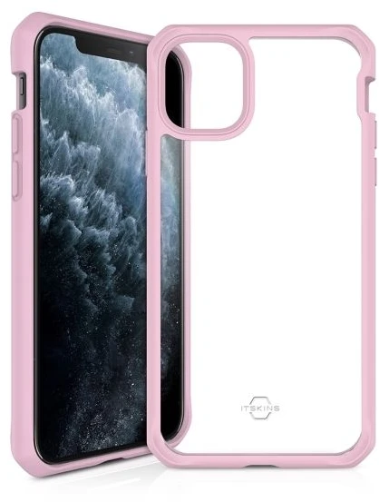 ITSKINS HYBRID SOLID dėklas iPhone 11 Pro Max/XS Max, rožinis ir permatomas