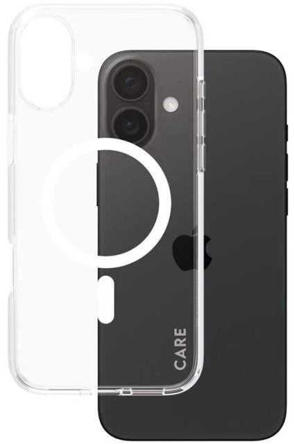 „Panzer Glass CARE“ dėklas iš „PanzerGlass“ flagmano | Nugarėlės apsauga | „Apple“ | „iPhone 16 Plus“ | Perdirbta plastikinė plėvelė | Baltas | „MagSafe“