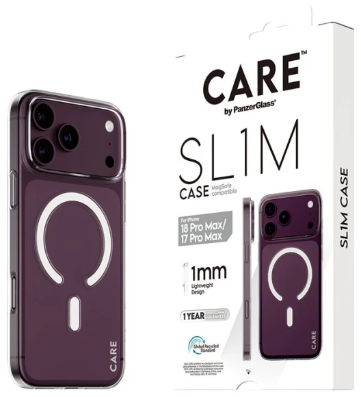 Dėklas Panzer Glass PanzerGlass CARE™ by ® SL1M Case Transparent w. MagSafe iPhone 18 Pro Max | 17 Pro Max, Cover, Apple - iPhone 18 Pro Max, Apple - iPhone 17 Pro Max, Transparent