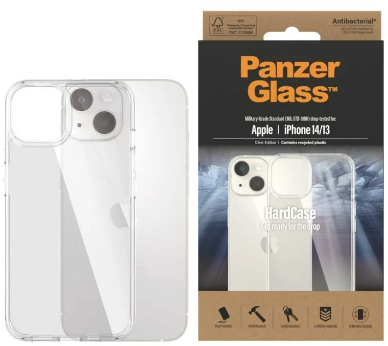 Panzer Glass PanzerGlass | Kietas dėklas | Apple | iPhone 14/13 | Išvalyti | Suderinamas su belaidžiu įkrovimu; 100% perdirbta rėmo medžiaga