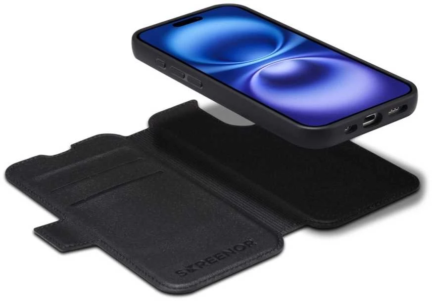 Dėklas „SCREENOR FIRST 2IN1 IPHONE 17“ MAGSAFE Juodas