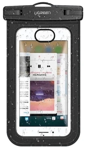 Ugreen LP716 Atsparus vandeniui Cell Phone Dėklas su IPX8 - juodos spalvos
