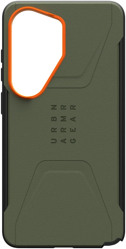 Dėklas Urban Armor Gear UAG Civilian, Olive Drab/Oranžinis - Samsung Galaxy S26 Ultra