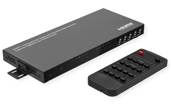 VALUE Matrica HDMI, 4x2, 4K30Hz, QUAD Multi-Viewer, sklandus perjungimas