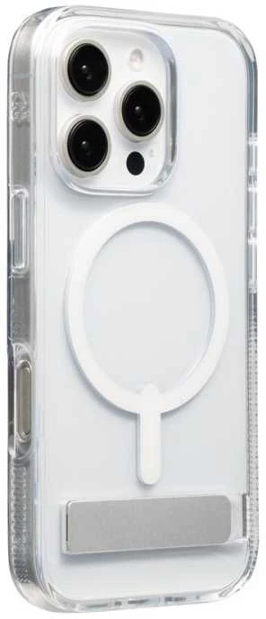 ZAGG Crystal Palace Snap Kickstand MagSafe dėklas su stovu iPhone 16 Pro – skaidrus