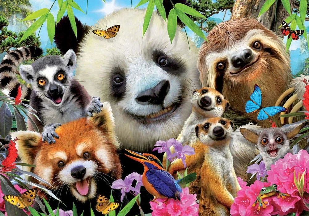 Educa dėlionė 300 vnt. - Panda ir draugai aprašymas - Prekės nuotrauka