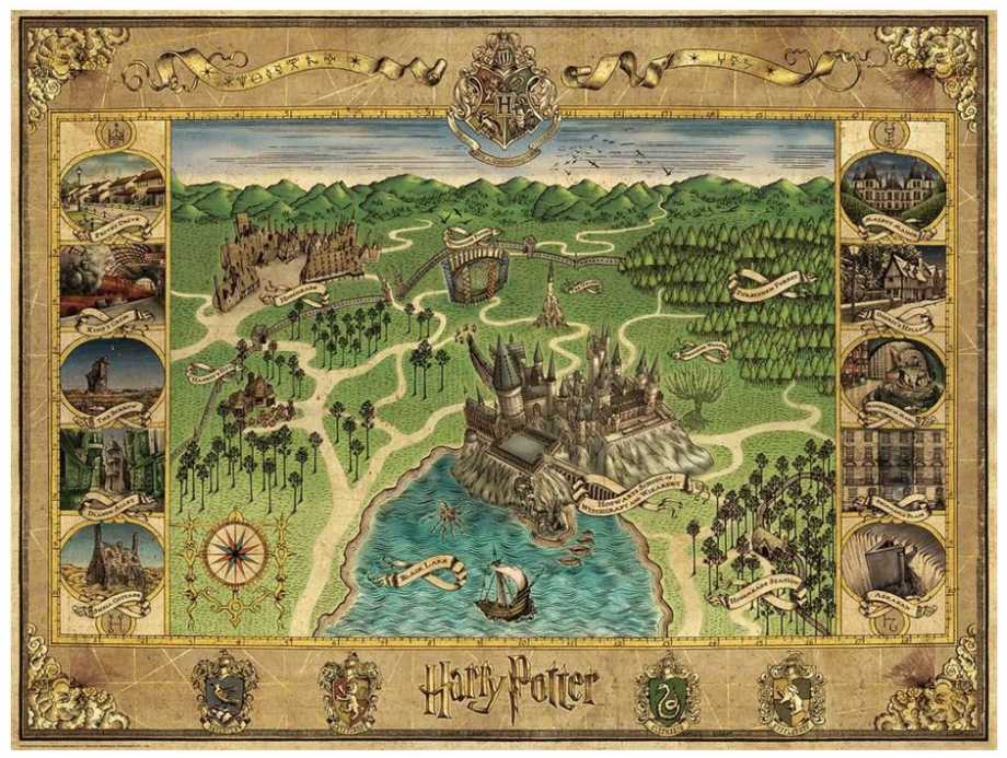 Ravensburger Dėlionė 1500 vnt. - Hogvartso žemėlapis