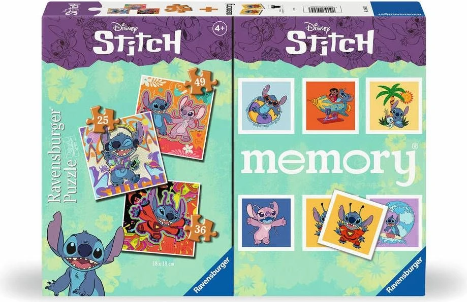 Ravensburger Disney Stitch 3 dėlionės + atminties žaidimas ® (10624695)
