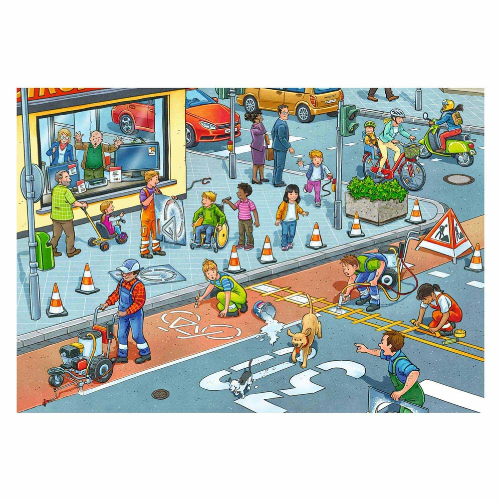 Ravensburger Dėlionė 2x12 vnt. - Statybų aikštelė