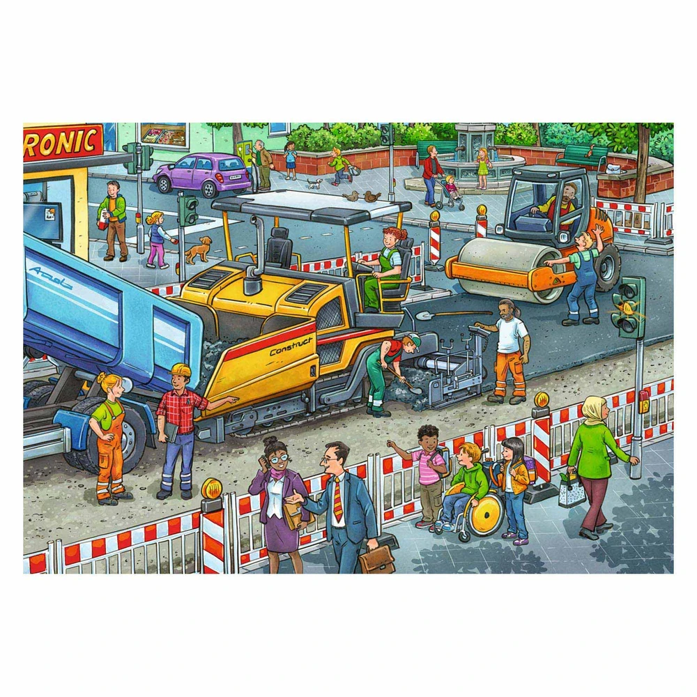 Ravensburger Dėlionė 2x12 vnt. - Statybų aikštelė