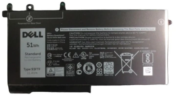 DELL baterija, 3 celių, 51 Wh, 4100 mAh, ličio jonų (Li-Ion), 11,4 V, juoda, 1 vnt.