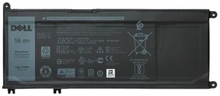 DELL BTRY PRI 56WHR 4C, 3500 mAh, 56 Wh, ličio jonų (Li-Ion), 15.2 V, juoda, 1 vnt.