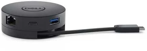 DELL mobilusis adapteris DA300, Laidinis, USB 3.2 Gen 2 (3.1 Gen 2) Type-C, 10,100,1000 Mbit/s, Juoda, 3840 x 2160 pikselių, Dell
