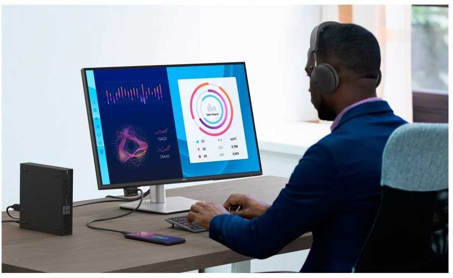 Monitorius DELL Pro Plus P2725D, 68,6 cm (27"), 2560 x 1440 pikselių, Quad HD, LCD, 8 ms, juoda, sidabrinė