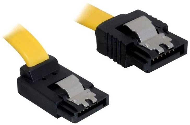 DELOCK Cable SATA 30cm geltonas aukštyn/tiesus metalinis