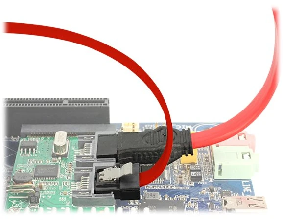Delock SATA – SATA, 0,5 m, raudona (83835)