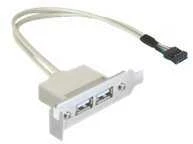 DELOCK Slotblech – USB 2.0 2x prievadas žemo profilio