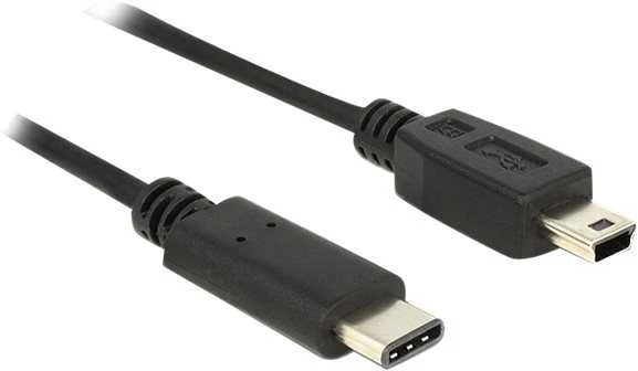 USB kabelis Delock USB-C - miniUSB 0, 5 m Juoda (83335)