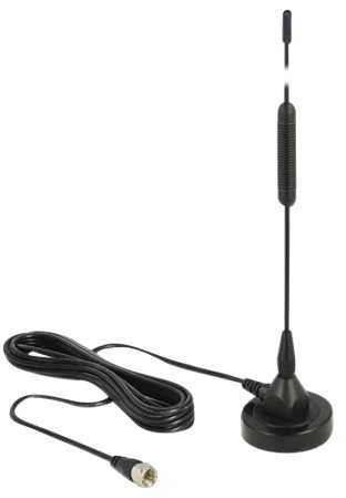 Delock Antenne DAB+ F Stecker 0 dBi omni starr juodas mit