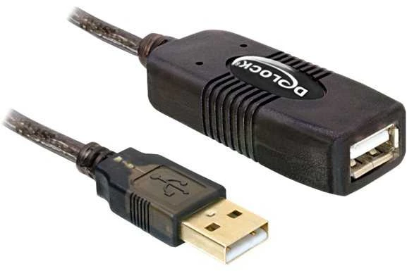 Cable DELOCK 82689 (USB M - USB F, 15m, juodos spalvos)