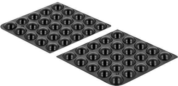 Delock Rubber feet round self-adhesive 10 x 3 mm 50 pieces juodas