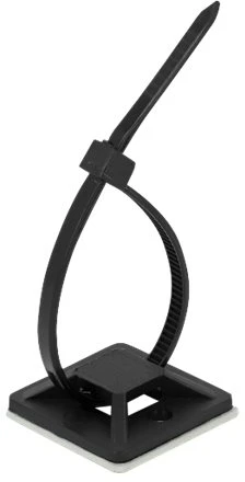 Delock Befestigungssockel 30 x 30 mm mit Kabelbinder L 200 x B 4,8 mm juodas